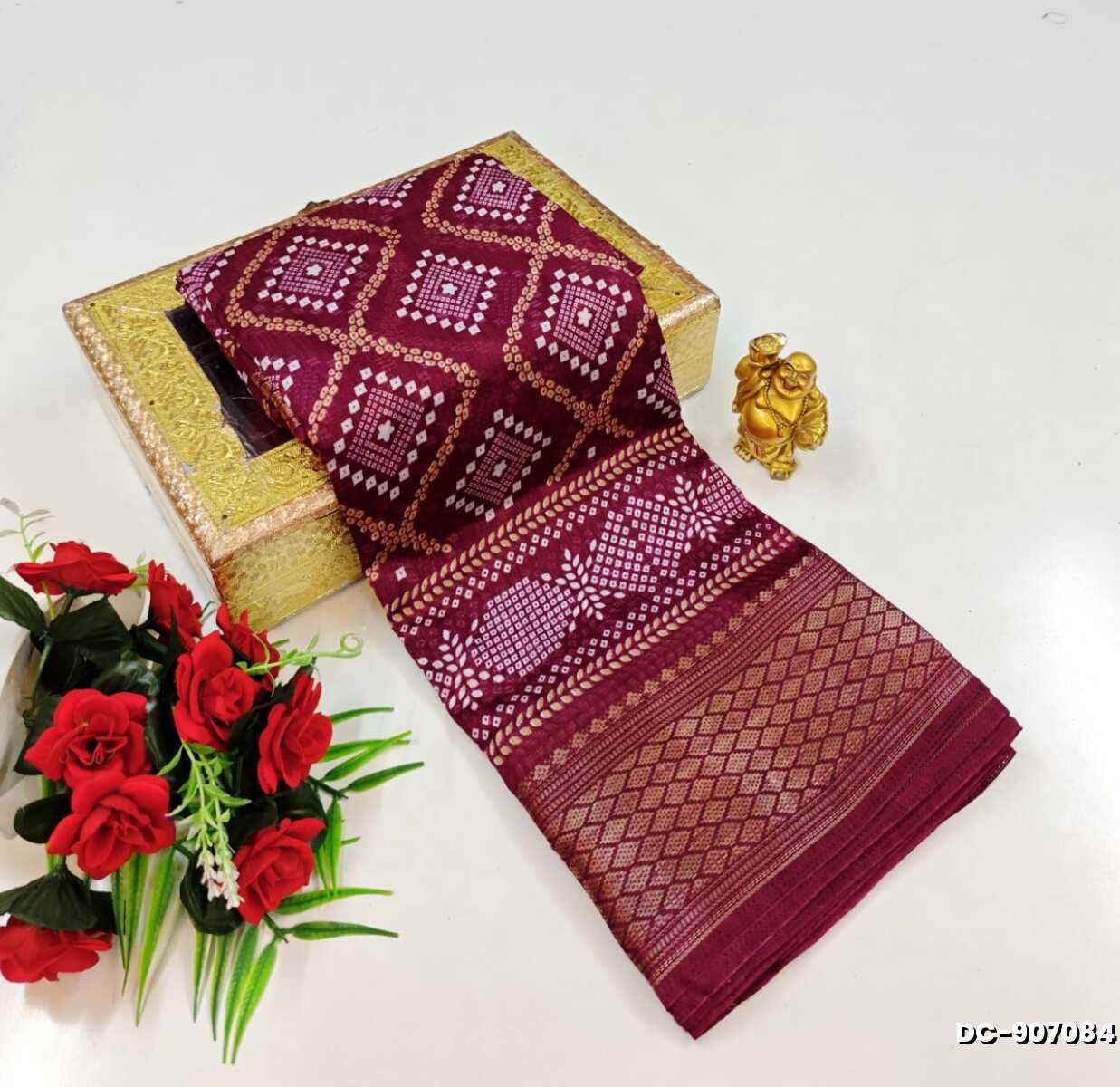 Fancy Print Soft Cotton Saree with Rich Dual Side Border